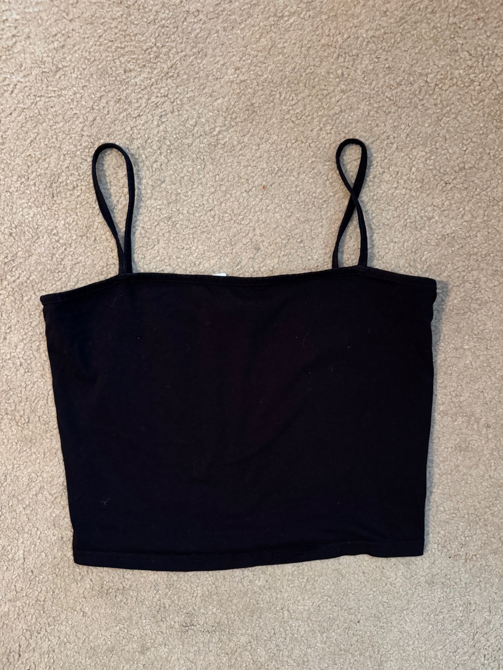 H&M Black Spaghetti Strap Crop Camisole